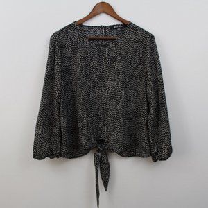 Alice Blue Black & White Long Sleeve Polka Dot Top